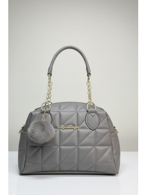 Random Shopping Ponpon Detaylı Kapitone Omuz Çantası