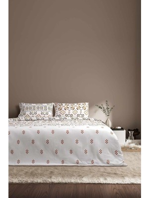 Cotton Collection Kışlık Pazen Çift Kişilik Nevresim Seti Boho Pearl