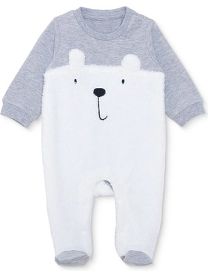 Hellobaby Unisex Yenidoğan Patikli Tulum Iki Iplik Bisiklet Yaka Uzun Kol Patikli Paça