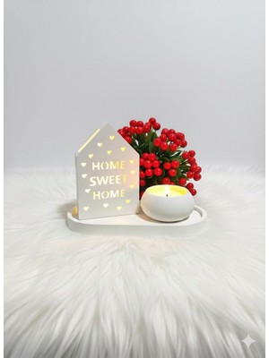 Dekorasyon Set Hediyelik Ürün Taş Tozu Beyaz Ev Dekor