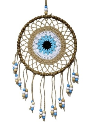 Defne Toprak Örgülü Duvar Süsü Capucino Kahvesi Duvar Süsü Boncuklu