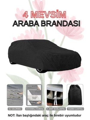 Dock Siyah Toyota Corolla Sedan Araba Brandası (4 Mevsim)