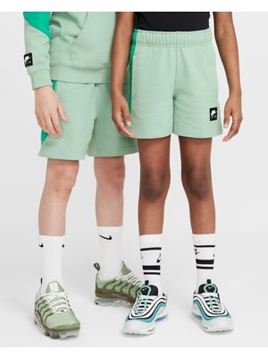 Nike Fleece Yeşil Unisex Çocuk Pamuklu Şort - Fermuarlı Yan Cep Rahat Tasarım- HF8808-037