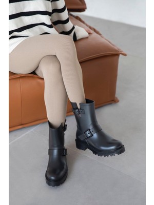 Straswans Hudson Plastik Su Geçirmez Kadın Bot Siyah