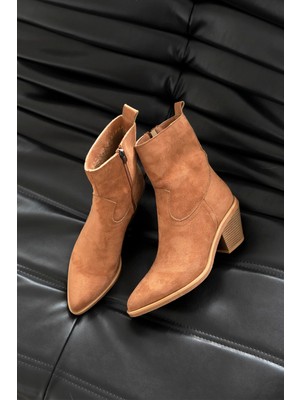 Straswans Jose  Kadın  Süet Topuklu   Bot Taba