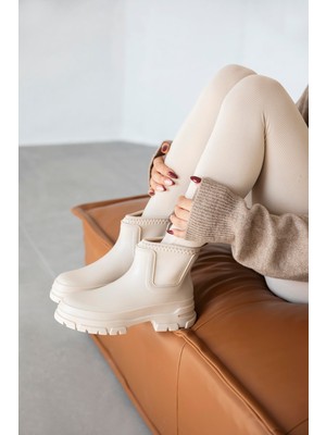 Straswans Carmen  Plastik Su Geçirmez  Kadın Bot Bej