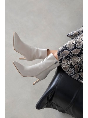 Straswans Erıca Kadın Streç Deri  Bot Bej