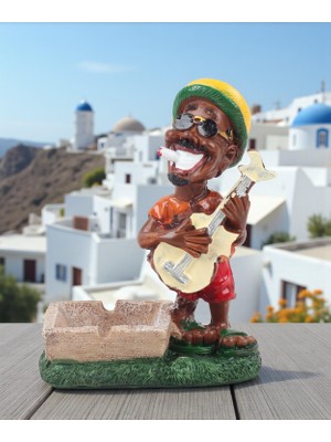 Elifeshop Jamaikalı Adam Reggae Figürlü Küllük Para Anahtar Kasesi Masaüstü Dekoratif Biblo Yeni Ev Hediyesi B