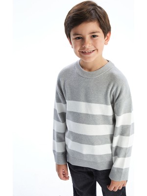 Lc Waikiki Yeni Sezon Bisiklet Yaka Çizgili Erkek Çocuk Triko Kazak