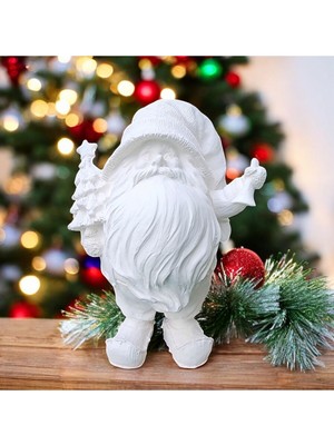 Empressco Sevimli Noel Baba Figürü, Beyaz Renkli, Eğlenceli ve Sıcak Hava Dolu Dekorasyon
