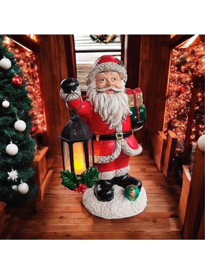 Empressco Işıklı Noel Baba Figürü, 22 Cm, Kırmızı, Dekoratif Süs