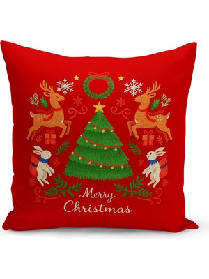 Empressco Yılbaşı Temalı Çift Taraflı Dijital Baskılı Kırlent Kılıfı