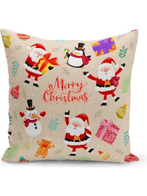 Empressco Yılbaşı Temalı Çift Taraflı Dijital Baskılı Kırlent Kılıfı, Renkli ve Şık Tasarım