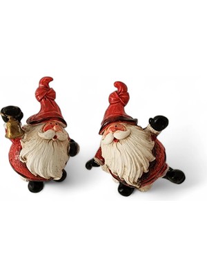 Empressco Ikili Noel Baba Figürü 8x6 Cm, Kırmızı Renkli, Dekoratif ve Şık Tasarım
