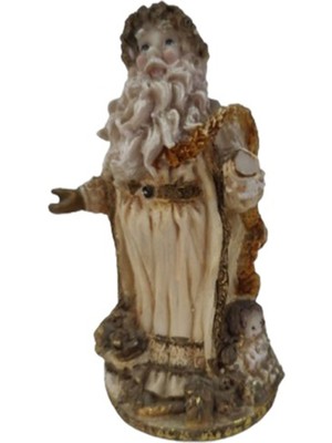 Empressco El Işlemi Noel Baba Biblo, Polyester Taş, 13 Cm, Sıcak ve Şık Dekorasyon Parçası