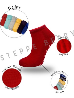 Steppe Berry 6'lı Kadın Pilates Yoga Çorabı