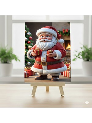 Empressco Neşeli Noel Baba ve Hediyeler Taş Pano 15X20 Cm, Yılbaşı Süsleri