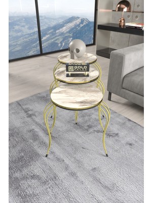 Zigon Sehpa Lükens Çift Gold Efes