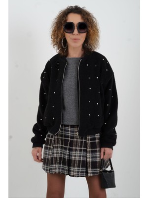 Zelish My Sister Siyah Taş Işlemeli Bomber Ceket