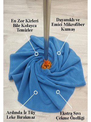 ArtMaster Mikrofiber Paspas Mop Yedek Ucu 1 Adet Kaliteli Mikrofiber Paspas Laminant Parke Seramik Fayans Mermer Temizlik Bezi