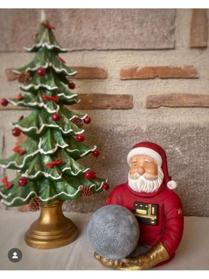 Empressco Sevimli Noel Baba Astronot Figürü, Bej Renkli Dekoratif Hediye Süsü