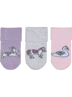 Bross Kuğu,tavşan,havlu 3lü Kız Bebek Soket ONL-02704