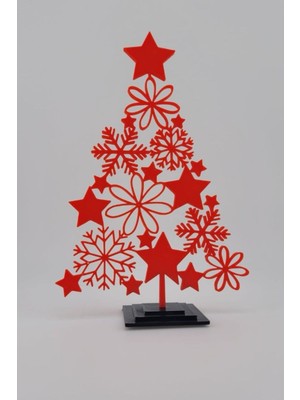 Empressco Kırmızı Minimal Masa Üstü Yılbaşı Süsü, Şık ve Sade Dekoratif Ürün.