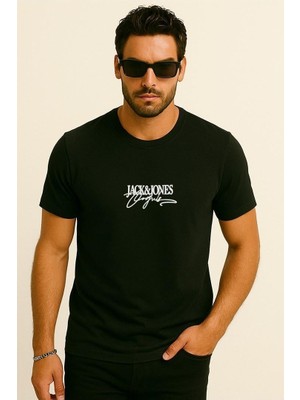 Jack & Jones Joralmerıa Brandıng J&j Logolu Erkek Siyah Tişört 12276784