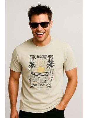 Jack & Jones Jorcalıfa Logolu Celadon Tint Tişört 12286108