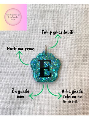 Venüs Takı ve Aksesuar Pati Şeklinde Kedi/ Küçük- Orta Irk Köpek- Isimliği/ Künyesi