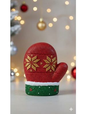 Empressco Yılbaşı Temalı Kırmızı-Yeşil Özel Eldiven Biblo 10X10CM