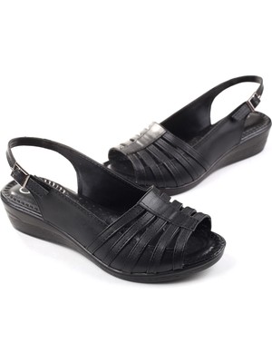 Walkenzo 3785 Ortopedik Büyük Numara Kadın Günlük Sandalet