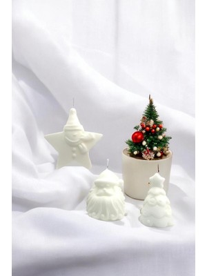 Empressco Renkli Noel Temalı Dekoratif Mum Seti, Yılbaşı Süsleri, Sıcak Atmosfer Için.