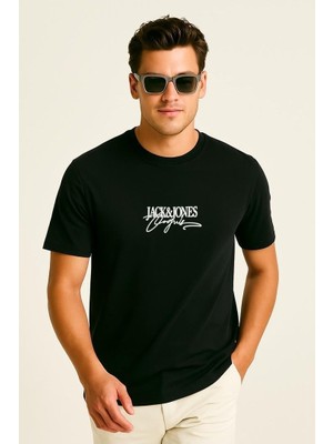 Jack & Jones Joralmerıa Brandıng J&j Logolu Erkek Siyah Tişört 12276784
