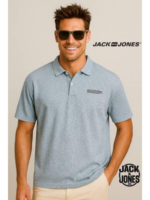 Jack & Jones Jprlewıs Logolu Mavi Erkek Polo Yaka Tişört 12286349