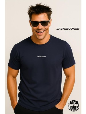 Jack & Jones Jjmıne Logolu Sırtı Baskılı Lacivert Erkek Tişört 12278513