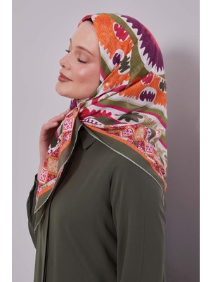 Lêvi D'or Haki Motif Desen Pamuk Eşarp