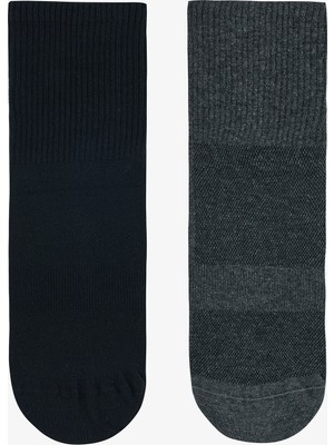 Penti Siyah Antrasit Non Grip Sport  2li Soket Çorap