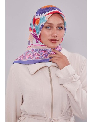 Lêvi D'or Mor Motif Desen Pamuk Eşarp