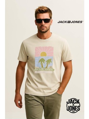 Jack & Jones Jordown Logolu Ekru/krem/bej Erkek Tişört 12286110