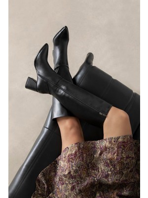 Straswans Kamilla Kadın  Deri Çizme Siyah