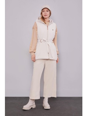 Levidor Bej-Bej Yelekli Sweat Spor Takım