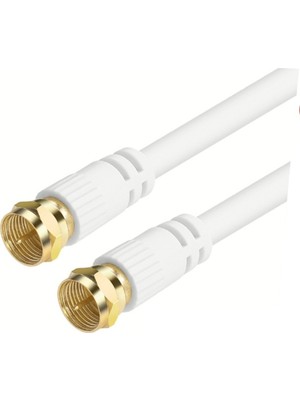 Fabrikasyon Gold Uç F Konnektörlü 1 Metre Rg6/u4 Full Hd 3D 4K Anten Tv Çanak Uydu Kablosu