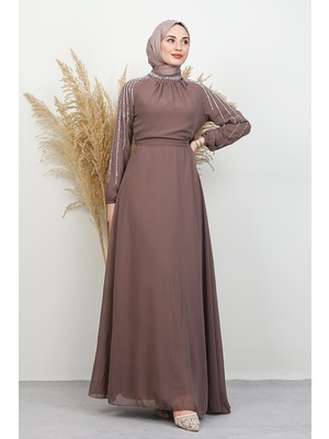 Giza Store Semra Tesettür Elbise Gül Kurusu