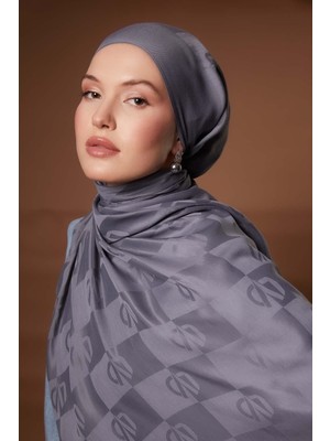 Levidor Gri Kare Lvd Baskılı Naia Jakar Şal