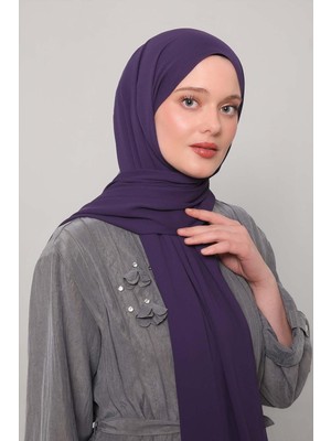 Levidor Lêvi D'or Patlıcan Moru Lux Şifon Şal