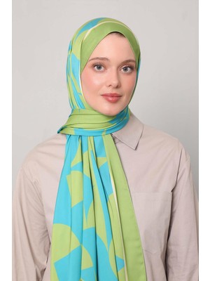 Levidor Fıstık Yeşili Dairesel Desen Club Şal