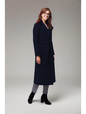 1Tarz Kemer Detaylı Kadın Kaşe Kaban