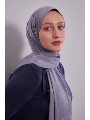 Lêvi D'or Koyu Gri Soyut Lale Desen Jakar Capri Şal