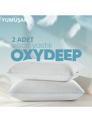Pillow Market Oxydeep Yorgunluk Önleyici Visko Yastık [hava Kanallı] Ergonomik Oksijenli Uyku Yastığı 2 Adet